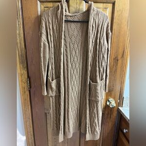 Women’s long sleeve hooded cardigan
